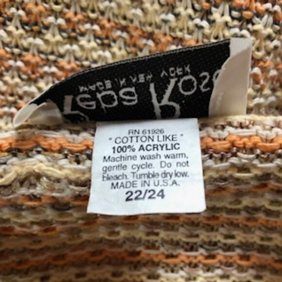 Vintage Reba Rose Cardigan Sweater NWOT Orange Yellow Cream Excellent 2X 3X - Picture 7 of 7